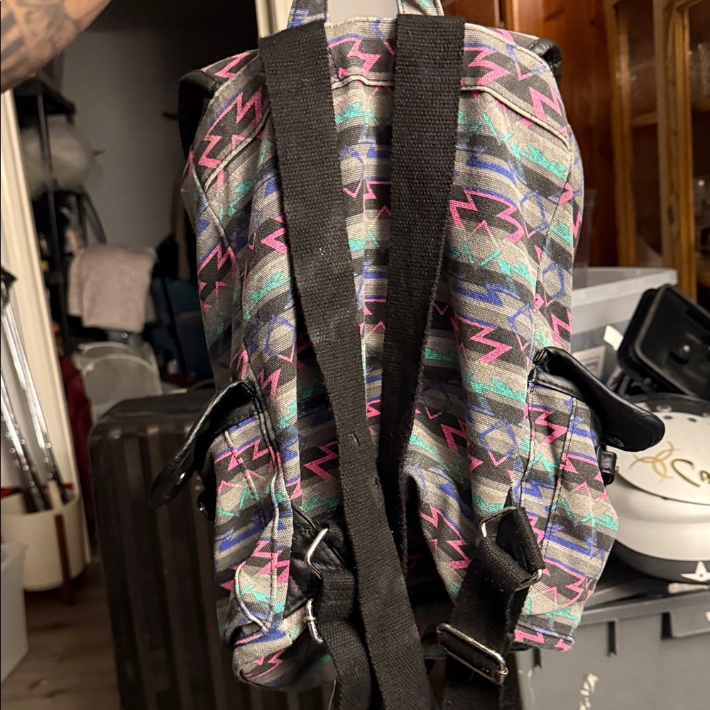 Colorful Geometric Pattern Backpack - image 3